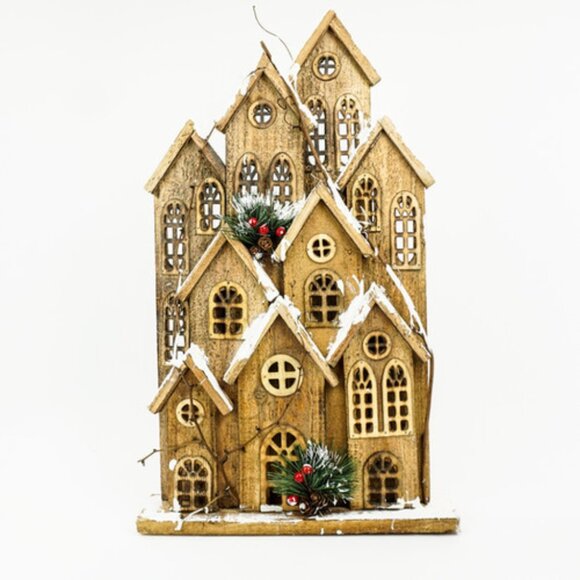 WOODEN HOUSE 21X12X3.5 NATURAL - Picture 1 of 1